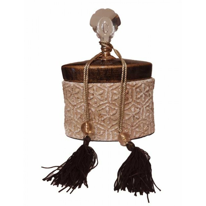 Βάζο Τζαρ Κεραμικό με Καπάκι και Φούντα  WB13-02-17050
