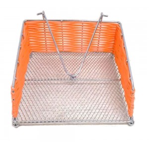 Βάση για χαρτοπετσέτες τετράγωνη ψάθινη Orange Dream 18x18x8εκ.