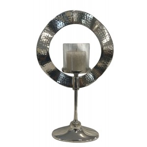 Κηροπήγιο Μεταλλικό σε ασημί χρώμα 29x12x50cm Inart 3-70-115-1060