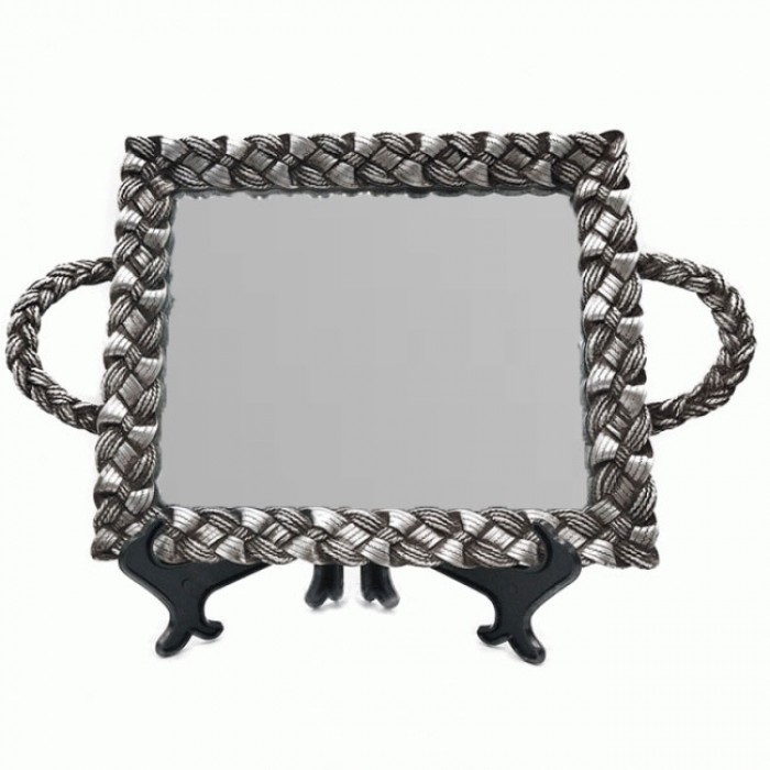 Δίσκος Γάμου Polyresin με καθρέφτη Net 40x3x24.5εκ.