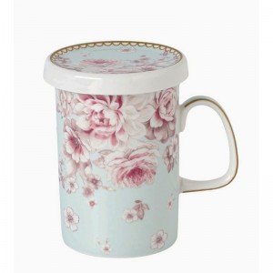 Κούπα πορσελάνης με καπάκι Floral Μ28020-5