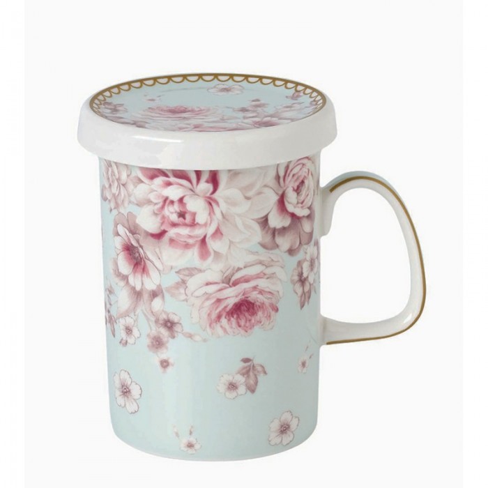 Κούπα πορσελάνης με καπάκι Floral Μ28020-5