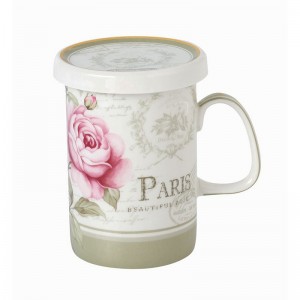 Κούπα πορσελάνης με καπάκι Floral Μ33460-5