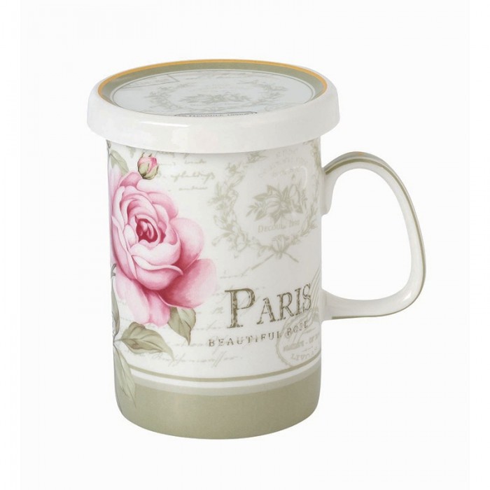 Κούπα πορσελάνης με καπάκι Floral Μ33460-5