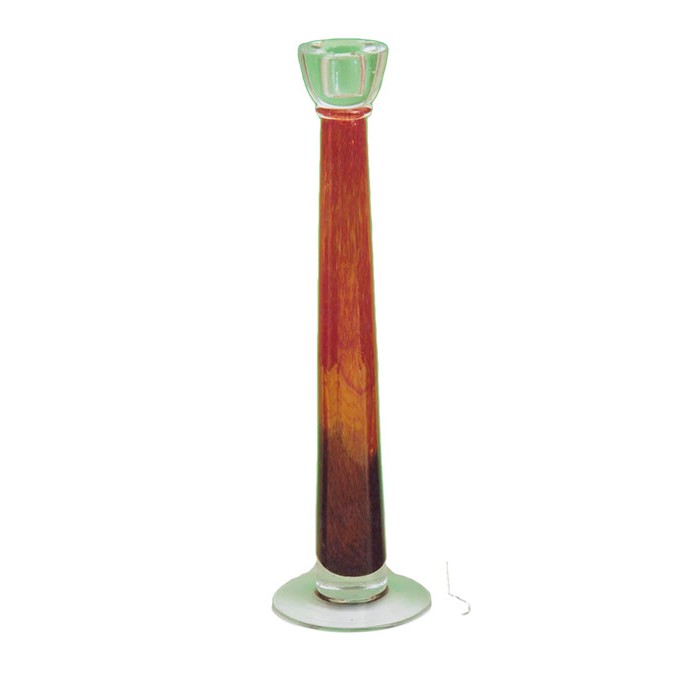 Κηροπήγιο Γυάλινο Κόκκινο 40cm Candle Holder