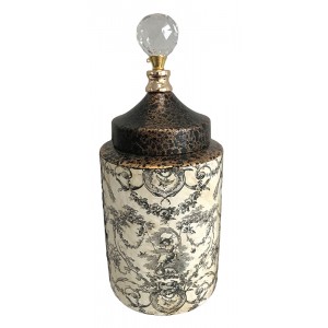 Βάζο με καπάκι κεραμικό 14.5x36cm Καρβούνης WB15-443