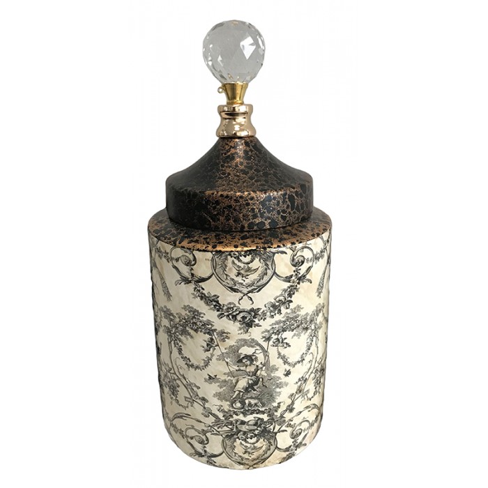 Βάζο με καπάκι κεραμικό 14.5x36cm Καρβούνης WB15-443