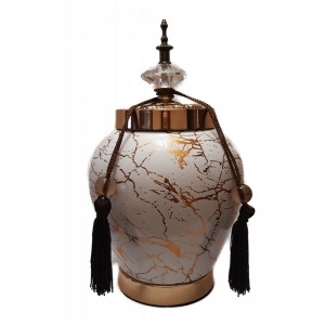 Βάζο με καπάκι Κεραμικό Πολύχρωμο 18x18x34cm Inart 3-70-101-1901