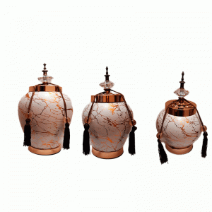 Βάζο με καπάκι Κεραμικό 18x18x30cm Inart 3-70-102-1901 
