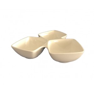 Πιατέλα Σερβιρίσματος 3 θέσεων Πορσελάνης Λευκή Hotel 24x5.5cm Galifas 7906682