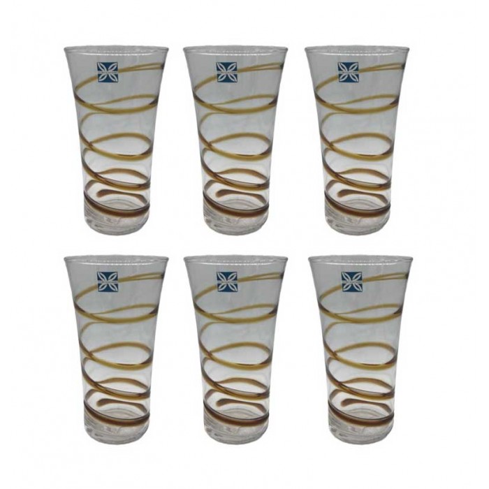 Ποτήρια νερού γυάλινα Μουράνο 460ml σετ 6τεμ Circles 8.5x15.5εκ.