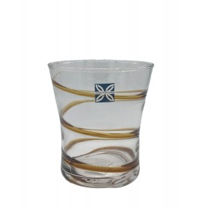 Ποτήρια ουίσκι γυάλινα Μουράνο 400ml σετ 6τεμ Circles 9.5x10.5εκ