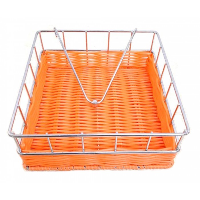 Βάση για χαρτοπετσέτες τετράγωνη ψάθινη Orange Dream 17x17x7.5εκ.