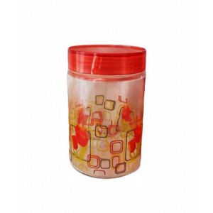 Βάζο τροφίμων γυάλινο 1100ml με πλαστικό βιδωτό καπάκι σχέδιο Tulip 11x17εκ.