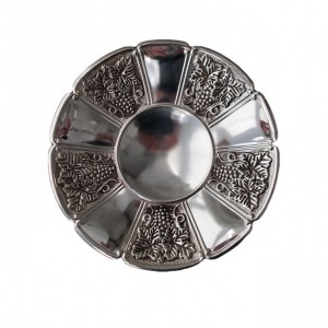 Κουπ επάργυρο σκαλιστό στρογγυλό 25x6εκ. Silver Star