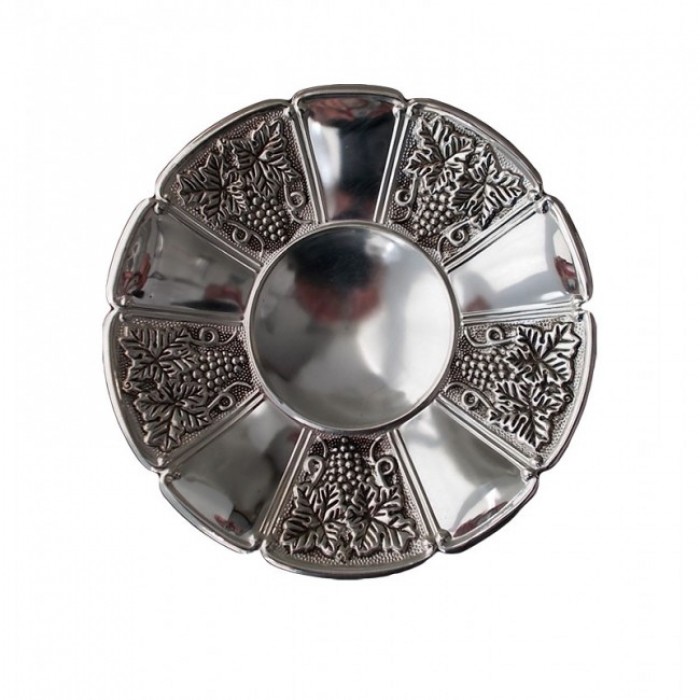 Κουπ επάργυρο σκαλιστό στρογγυλό 25x6εκ. Silver Star
