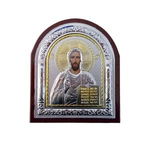 Εικόνα Χριστός επάργυρη με ξύλο 20x17εκ. EP-0095
