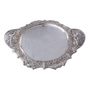 Δίσκος Στρογγυλός Μεταλλικός Ασημί 41x34cm Galifas 925112