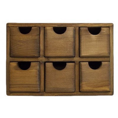 Κλειδοθήκη επιτραπέζια ξύλινη με συρτάρια 21x8x14εκ.