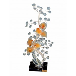 Λουλούδι κρυστάλλινο διακοσμητικό Bonsai de cristal 15x8x35εκ. 12283-NA