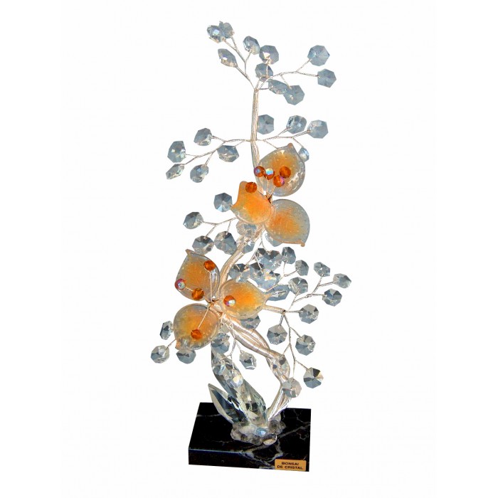Λουλούδι κρυστάλλινο διακοσμητικό Bonsai de cristal 15x8x35εκ. 12283-NA
