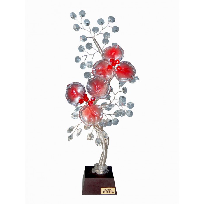 Λουλούδι κρυστάλλινο διακοσμητικό Bonsai de cristal 15x8x35εκ. 12283-R