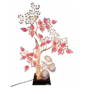 Λουλούδι κρυστάλλινο διακοσμητικό με φως ρεύματος  55x20x80εκ. Bonsai de cristal 15003-I