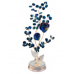 Λουλούδι κρυστάλλινο διακοσμητικό με φως μπαταρίας 12x10x30εκ. Bonsai de cristal 15041-A