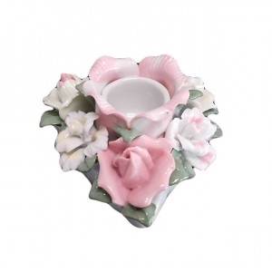 Κηροπήγιο απο πορσελάνης λουλούδι 9x9x6cm Galifas 0798402