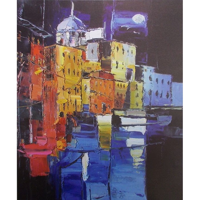 Πίνακας σε καμβά σχέδιο Πόλή 50x60x3εκ. 