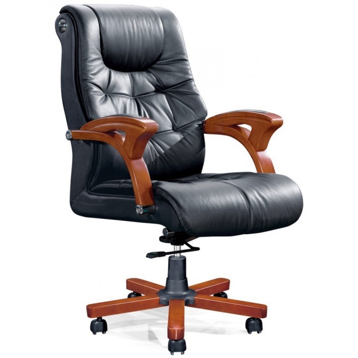 Καρέκλα γραφείου διευθυντική δερμάτινη 64x80x117εκ D153-Black