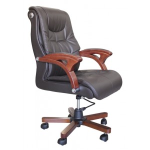 Καρέκλα γραφείου διευθυντική δερμάτινη 64x80x117εκ D153-Brown