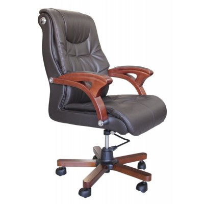 Καρέκλα γραφείου διευθυντική δερμάτινη 64x80x117εκ D153-Brown