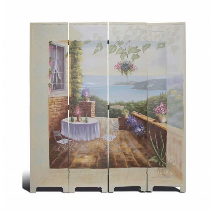 Διακοσμητικό Παραβάν Ξύλινο με 4 Φύλλα 160x180cm Galifas