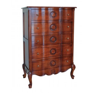 Συρταριέρα Ξύλινη από Μαόνι Καφέ 90x47x135cm Galifas 80790113