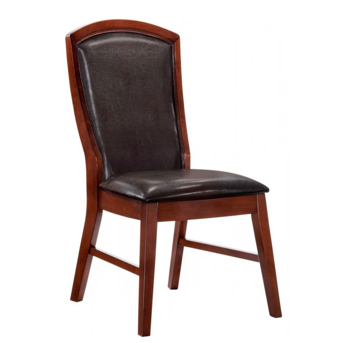 Καρέκλα ξύλινη Rubberwood με δέρμα 51x62x105εκ. Country House