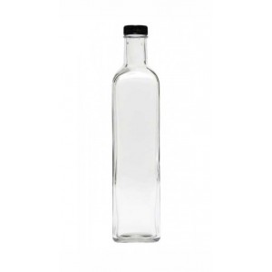 Μπουκάλι γυάλινο γενικής χρήσης 500ml με βιδωτό καπάκι 5.5x5.5x27εκ.
