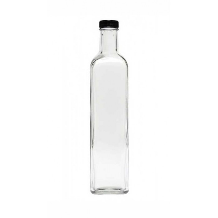 Μπουκάλι γυάλινο γενικής χρήσης 500ml με βιδωτό καπάκι 5.5x5.5x27εκ.