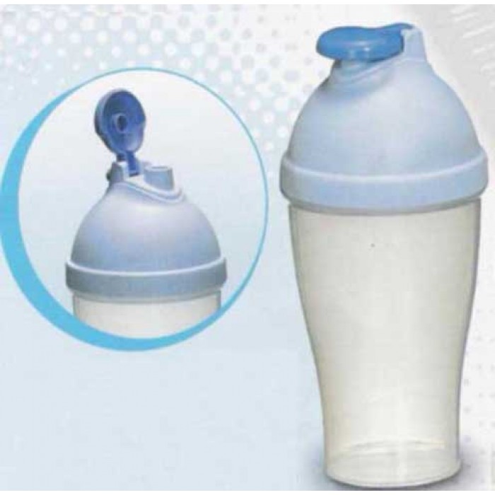 Σεικερ πλαστικό 500ml πορτοκαλί με καπάκι ασφαλείας 9.5x19εκ.