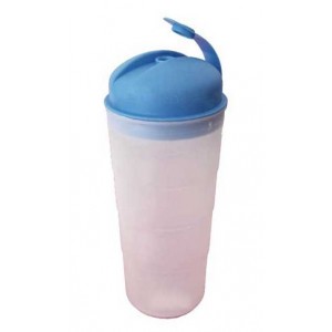 Σεικερ πλαστικό 500ml μπλε με καπάκι ασφαλείας και τρύπα για καλαμάκι 8.5x19εκ.