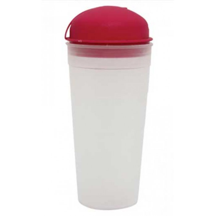 Σεικερ πλαστικό 500ml κόκκινο με καπάκι ασφαλείας και τρύπα για καλαμάκι 8.5x19εκ.