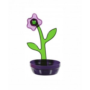 Βάση για κουτάλες πλαστική μωβ 15.5x12x23εκ. Flower