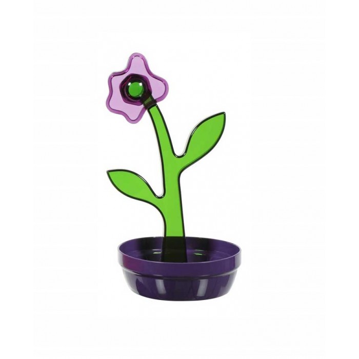 Βάση για κουτάλες πλαστική μωβ 15.5x12x23εκ. Flower