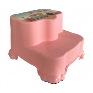 Βοηθητικό σκαλοπατάκι παιδικό μπάνιου ροζ Τrain Αnimals 36x34.6x22.5εκ.