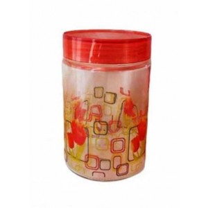 Βάζο τροφίμων γυάλινο 750ml με πλαστικό βιδωτό καπάκι σχέδιο Tulip 11x13εκ.