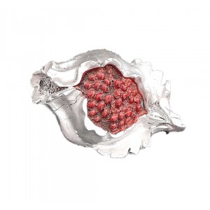 Ρόδι διακοσμητικό πολυεστερικό ασημί 11x8x5εκ. Pomegranate Silver