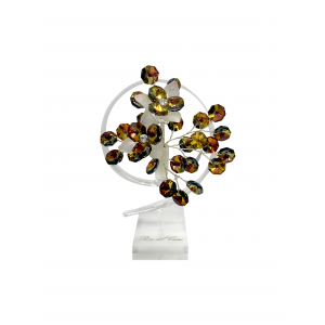 Λουλούδι κρυστάλλινο διακοσμητικό 11x8x15εκ. Bonsai de cristal 17482 Κίτρινι-Λευκό