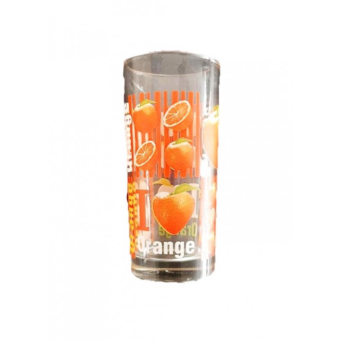 Ποτήρι γυάλινο 250ml σχέδιο Orange 6.5x14εκ.