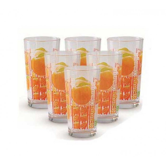 Ποτήρι γυάλινο 250ml σχέδιο Orange 6.5x14εκ.