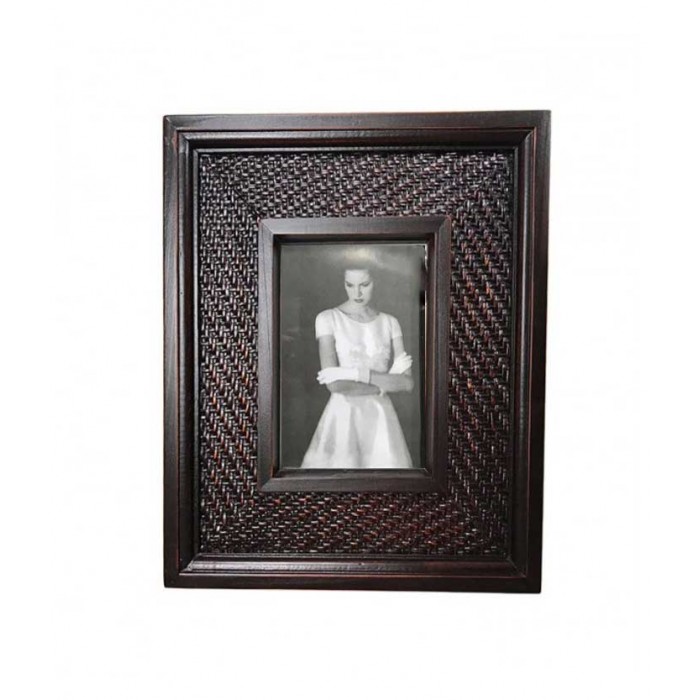 Κορνίζα ξύλινη για φώτο 10x15εκ. Rattan 25x3x30εκ.